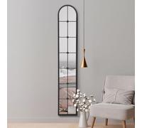 Black Framed Arched Leaner Wall Mirror 67" X 12" (170CM X 30CM) MirrorOutlet Black 1 Pack
