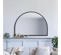 MirrorOutlet The Arcus - Black Metal Framed Modern Arched Wall Mirror 49" X 35" (125CM X 90CM) Black. 2cm Wide Frame and 3cm Deep.