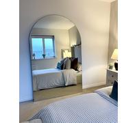 MirrorOutlet Frameless Arched Leaner / Wall Mirror 74" X 47" (190CM X 120CM) in Silver | Size: 1 Pack MirrorOutlet Silver 1 Pack