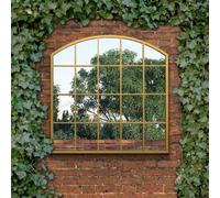 The Arcus - Gold Framed Arched Window Garden Mirror 39"x39" 100x100CM. Suitable for Outside and Inside!