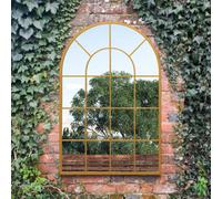 The Arcus - Gold Framed Arched Window Garden Mirror 47"x31" 120x80CM. Suitable for Outside and Inside!