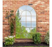 Mirroroutlet The Arcus Gold Framed Arched Window Garden Mirror 190Cm X 120Cm