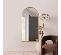 MirrorOutlet The Arcus - Gold Framed Modern Full Length Arched Leaner/Wall Mirror 55" X 27.5" (140CM X 70CM) Silver Mirror Glass with Black All weather Backing