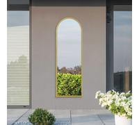 Mirroroutlet - The Arcus - Gold Metal Framed Arched Garden Wall Mirror 63" X 21" (160 X 53 Cm)