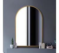 Mirroroutlet The Arcus Gold Metal Framed Arched Wall Mirror 120Cm X 80Cm