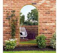 Gold Metal Framed Arched Garden Wall Mirror 63" X 31" (160CM X 80CM) MirrorOutlet Gold 1 Pack