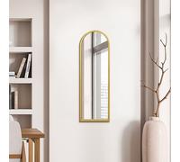 MirrorOutlet The Arcus - Gold Metal Framed Modern Arched Wall Mirror 47" X 16" (120CM X 40CM) Black. 2cm Wide Frame and 3cm Deep