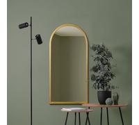 MirrorOutlet The Arcus - Gold Metal Framed Modern Arched Wall Mirror 47" X 23.5" (120CM X 60CM) Black. 2cm Wide Frame and 3cm Deep.…