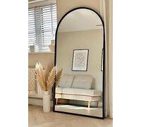 MirrorOutlet The Arcus - Metal Frame, Framed Arched Leaner/Wall Mirror 71" X 35" (180CM X 90CM) Black