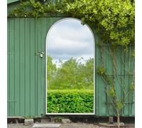 Mirroroutlet The Arcus White Framed Arched Garden Wall Mirror 180Cm X 90Cm