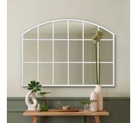 Mirroroutlet The Arcus White Framed Arched Wall Over Mantle Mirror 90Cm X 65Cm