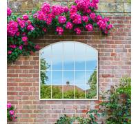 Mirroroutlet The Arcus White Framed Arched Window Garden Mirror 100Cm X 100Cm.
