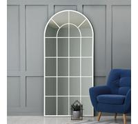 Mirroroutlet The Arcus White Framed Arched Window Leaner/wall Mirror 180 X 85Cm