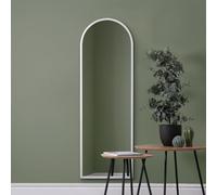 MirrorOutlet White Framed Arched Window Leaner/Wall Mirror 63" X 21" (160x53M) | Size: 1 Pack MirrorOutlet White 1 Pack