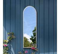 Mirroroutlet The Arcus White Metal Framed Arched Garden Wall Mirror 120Cm X 40Cm