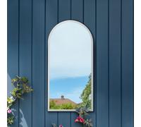 Mirroroutlet The Arcus White Metal Framed Arched Garden Wall Mirror 80Cm X 40Cm