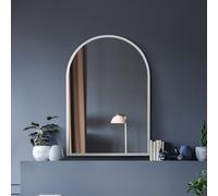 Mirroroutlet The Arcus White Metal Framed Arched Mirror 100Cm X 70Cm