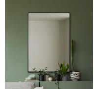 MirrorOutlet The Artus - Black Modern Aluminium Edged Wall Mirror 28" X 20" (70CM X 50CM) Silver Mirror Glass