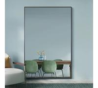 MirrorOutlet The Artus - Black Modern Aluminium Edged Wall Mirror 47" X 31" (120CM X 80CM) Silver Mirror Glass