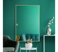 MirrorOutlet The Artus - Gold Modern Aluminium Edged Wall Mirror 35" X 24" (90CM X 60CM) Silver Mirror Glass