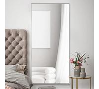 MirrorOutlet The Artus - Silver Modern Aluminium Edged Wall Leaner Mirror 68" X 33" (174CM X 85CM) Silver Mirror Glass.…