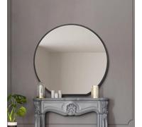 Mirroroutlet The Circulus Black Framed Flat Bottom Circular Wall Mirror 126Cm X 120Cm