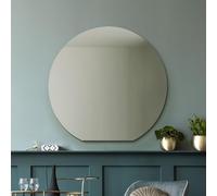 MirrorOutlet The Circulus - Frameless Flat Bottom Framed Mantle/Wall Mirror 34" X 32 (85CM X 80CM) New & Featuring Silvered Mirror Glass with Black Backing.