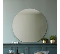 MirrorOutlet The Circulus - Frameless Flat Bottom Framed Mantle/Wall Mirror 37" X 35" (106CM X 100CM) New & Featuring Silvered Mirror Glass with Black Backing.
