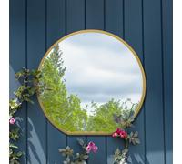 Mirroroutlet The Circulus Gold Framed Flat Bottom Circular Garden Wall Mirror 84Cm X 80Cm