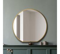 Mirroroutlet The Circulus Gold Framed Flat Bottom Circular Wall Mirror 126Cm X 120Cm