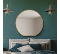 Mirroroutlet The Circulus Gold Framed Flat Bottom Circular Wall Mirror 84Cm X 80Cm