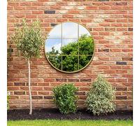 Gold Metal Frame Round Garden Wall Mirror 39" x 39" (100x100CM) MirrorOutlet Gold 1 Pack