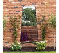 Black Metal Trapezoid Shape Framed Garden Wall Mirror (200CM X 95CM) MirrorOutlet Black 1 Pack
