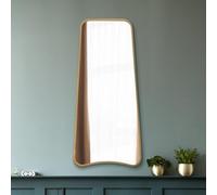 Mirroroutlet The Coartans New Gold Metal Isoscelles Trapezoid Shape Framed Wall Mirror122Cm X 58Cm