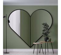 Mirroroutlet The Corde Black Metal Framed Heart Shaped Mirror 180Cm X 180Cm