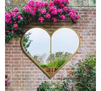 Gold Metal Framed Heart Shaped Wall Garden Mirror (80 X 80CM) MirrorOutlet Gold 1 Pack