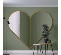 Mirroroutlet The Corde Gold Metal Framed Heart Shaped Mirror 180Cm X 180Cm
