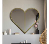 Mirroroutlet The Corde Gold Metal Framed Heart Shaped Mirror 80Cm X 80Cm