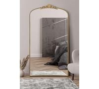 MirrorOutlet The Crown - Gold Metal Framed Classic Arched Wall Mirror with Feature Crown 68" X 38" (174CM X 96CM) Black. 2cm Wide Frame and 3cm Deep.