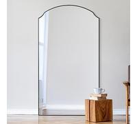 MirrorOutlet The Curva - New Black Modern Dual Arched Curved Edged Leaner and Wall Mirror 71" X 39" (180CM X 100CM) Inset Premium Mirror Glass.