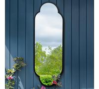 Mirroroutlet The Duplici Black Metal Framed Double Arched Oval Garden Wall Mirror 150Cm X 52Cm
