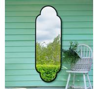 Mirroroutlet The Duplici Black Metal Framed Double Arched Oval Garden Wall Mirror 170Cm X 59M