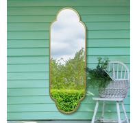 Mirroroutlet The Duplici Gold Metal Framed Double Arched Oval Garden Wall Mirror 67" 170Cm X 59Cm