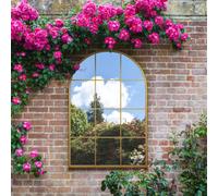 Mirroroutlet The Fenarc Gold Metal Framed Arched Garden Mirror 120Cm X 80Cm