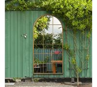 Mirroroutlet The Fenarc Gold Metal Framed Arched Window Wall Garden Mirror 180Cm X 90Cm