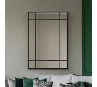 MirrorOutlet The Fenestra - Black Modern Contemporary Wall Mirror 39" X 27" (100CM X 70CM) Silver Mirror Glass with Black Metal Frame.…