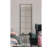 MirrorOutlet The Fenestra - Black Modern Window Full Length Leaner/Wall Mirror 59 x 24 150 x 60cm Silver Mirror Glass with Black Metal Frame.