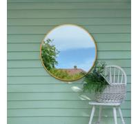 Mirroroutlet The Fenestra Gold Edged Circular Modern Wall Mirror 80Cm Diameter