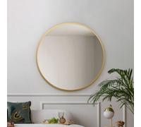 Mirroroutlet The Fenestra Gold Edged Circular Modern Wall Mirror 90Cm Diameter
