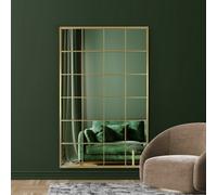 Mirroroutlet The Fenestra Gold Modern Window Leaner Wall Mirror 69" X 43" 174Cm X 110Cm
